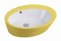 Bathroom Sanitary Ware Ceramic Sink Colorful Art Basin/Wash Basin Yellow/Green Dual-Color