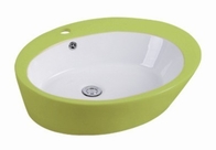 Bathroom Sanitary Ware Ceramic Sink Colorful Art Basin/Wash Basin Green &amp; White Dual-Color