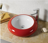 Round Bathroom Ceramic Sinks Green Dual-Color Sanitary Ware Basin Bathroom Hand Wash Basin
