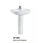 Fixing to Wall with Back Bathroom Sinks Sanitary Ware Ceramic White Basin with Pedestal