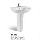 Bathroom Sinks Sanitary Ware Wash Basin White Color Ivory Color Ceramic Pedestal Basins