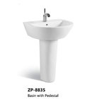 New Design Bathroom Rectangular Wash Basin White Color Ceramic Standing Pedestal Sinks